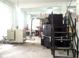 磁気熱分解炉の生活ゴミ処理用設置例