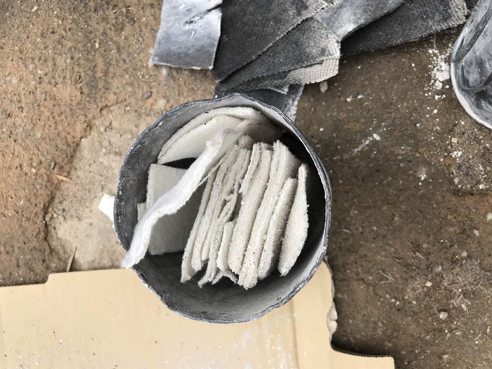 化学繊維10%ガラス90%　熱分解テスト