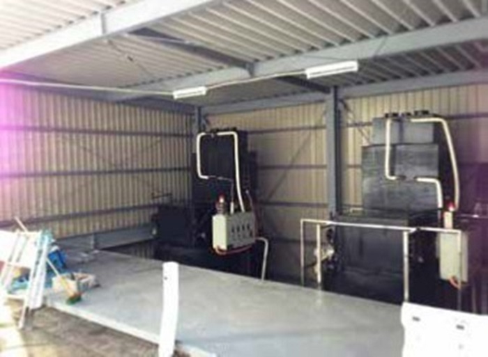 磁気熱分解装置の温泉施設設置例